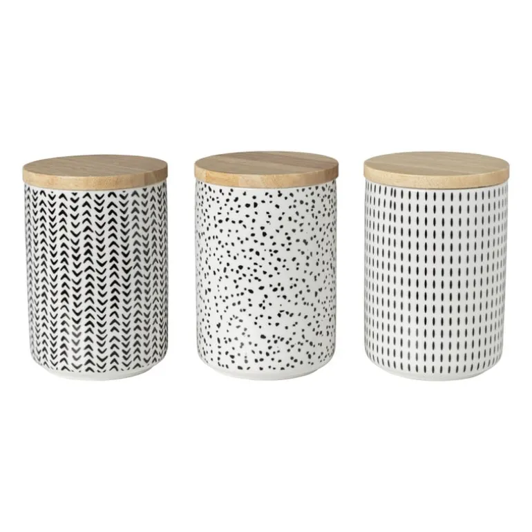 Voorraadpot Kasitoo - zwart/wit - 600 ml