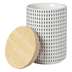 Voorraadpot Kasitoo streep - zwart/wit - 600 ml