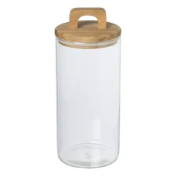 Voorraadpot met acacia deksel - ø10x24 cm