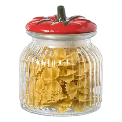 Voorraadpot tomaat - transparant/rood - 900 ml