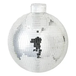 Wandhanger disco kerstbal - zilverkleurig - ø31.5 cm