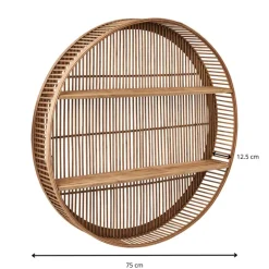 Wandkastje bamboe rond - ø75x12.5 cm