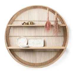 Wandkastje bamboe rond - ø75x12.5 cm
