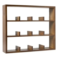 Wandkastje voor 12 mokken - bruin - 45x38x9 cm