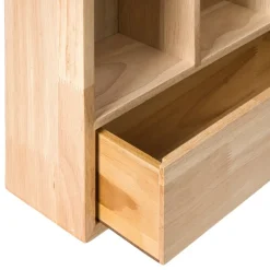 Wandkastje voor mokken met lade - bruin - 53x50x10 cm