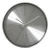Wandklok - zilver - Ø30.5x4.3 cm