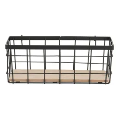 Wandrek mandje - 9.5x25x8.5 cm - zwart