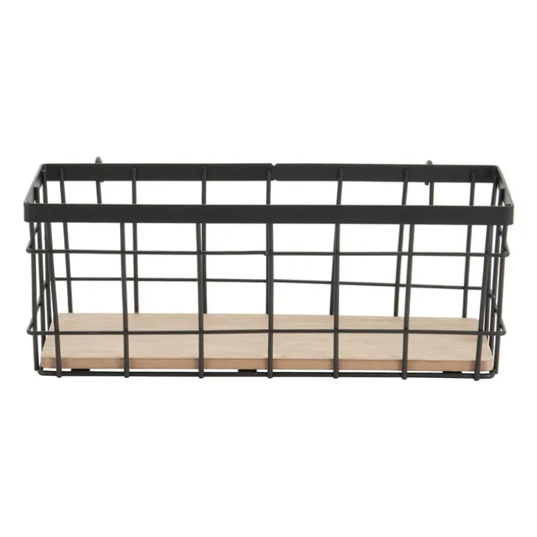 Wandrek mandje - 9.5x25x8.5 cm - zwart