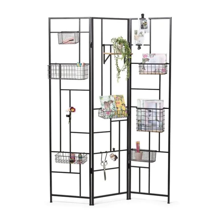 Wandrek mandje - 9.5x25x8.5 cm - zwart