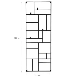 Wandrek XXL met clips - 150x55 cm - zwart