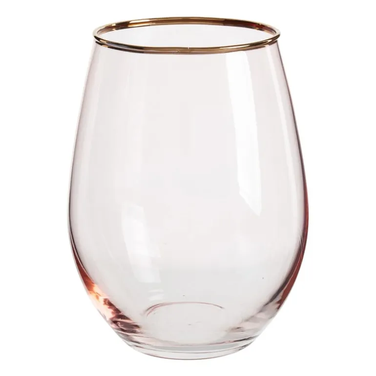 Waterglas - roze/goud - 450 ml