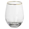 Waterglas gouden rand - transparant - 450 ml