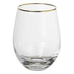 Waterglas gouden rand - transparant - 450 ml