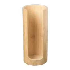 Wattenschijfjeshouder bamboe - ø7x17.5 cm