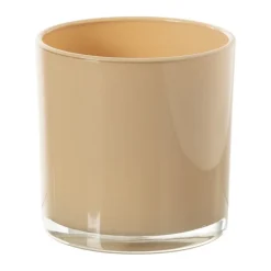 Waxinelichthouder - beige - ø10x10 cm