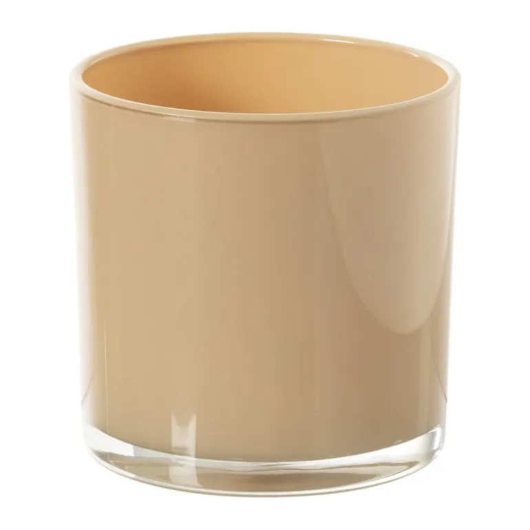 Waxinelichthouder - beige - ø10x10 cm