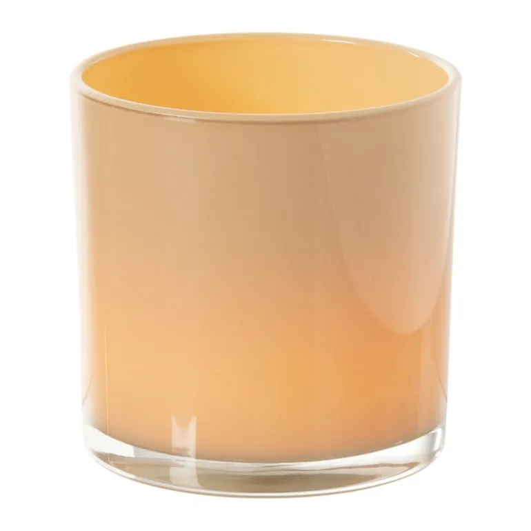 Waxinelichthouder - beige - ø10x10 cm