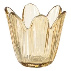 Waxinelichthouder bloem - geel - ø8.5x8 cm