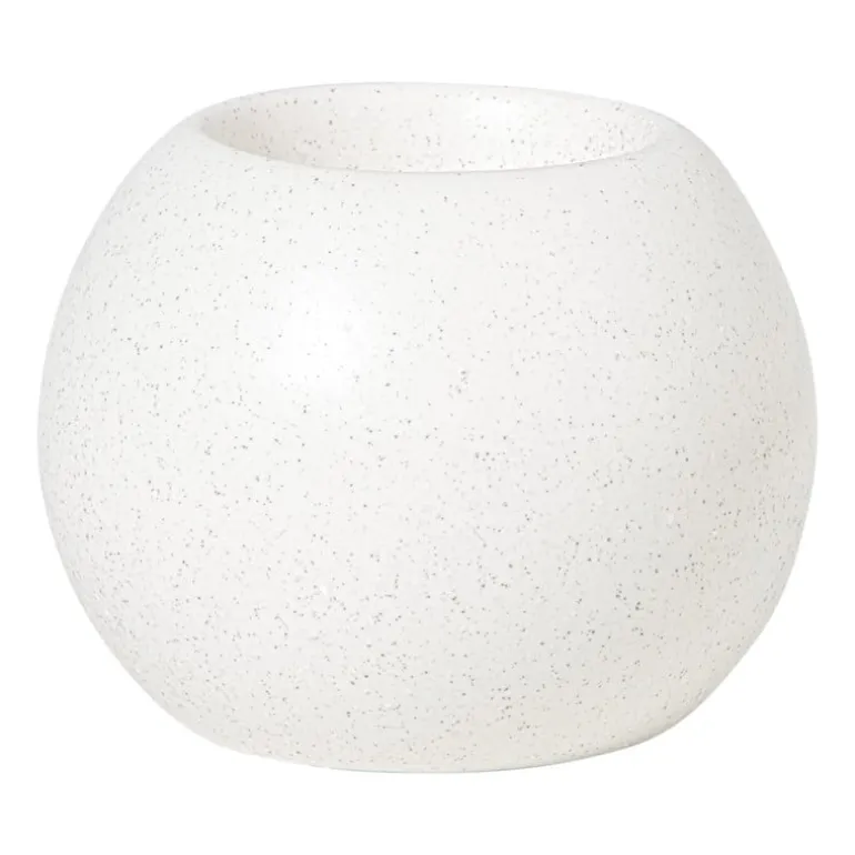 Waxinelichthouder bol - wit - ø8.x6.7 cm