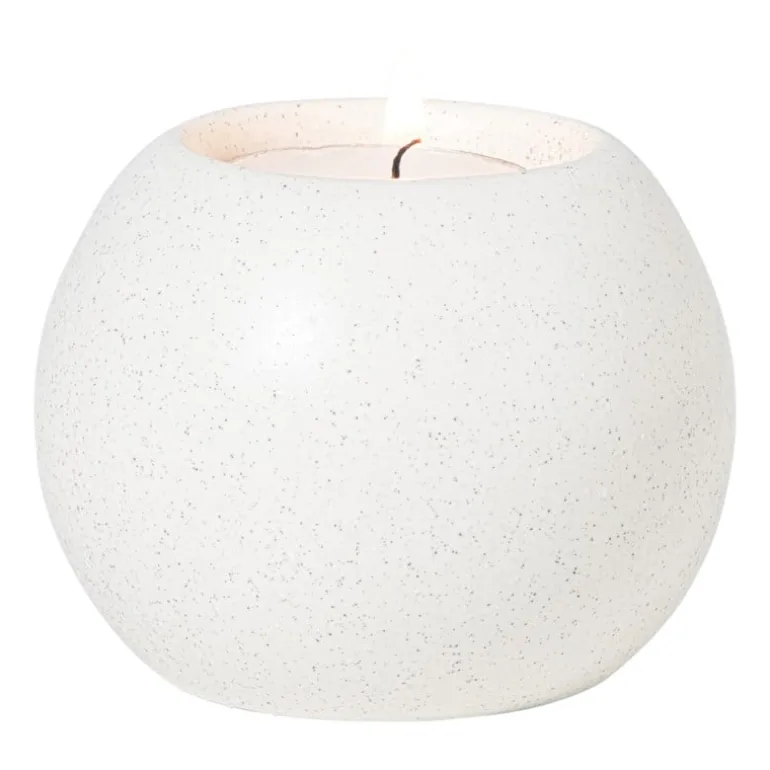 Waxinelichthouder bol - wit - ø8.x6.7 cm