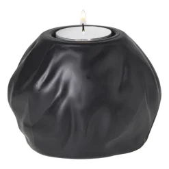 Waxinelichthouder bol - zwart - ø10.5x8 cm