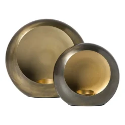 Waxinelichthouder brons - groot - 21x15x8.5 cm