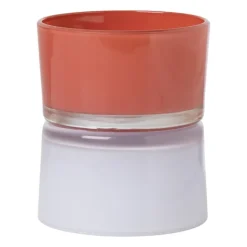 Waxinelichthouder dubbel - rood/lila - ø8.6x10.2 cm