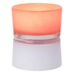 Waxinelichthouder dubbel - rood/lila - ø8.6x10.2 cm