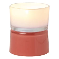 Waxinelichthouder dubbel - rood/lila - ø8.6x10.2 cm