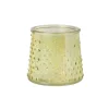 Waxinelichthouder geel - glas - ø8.3x7.3 cm