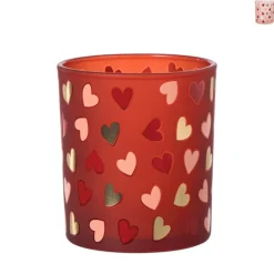 Waxinelichthouder hartjes groot - diverse varianten - ø8.8x10cm