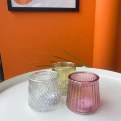 Waxinelichthouder helder - glas - ø8.3x7.3 cm