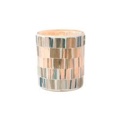 Waxinelichthouder Mozaïek - blauw - ø7.3x8.5 cm