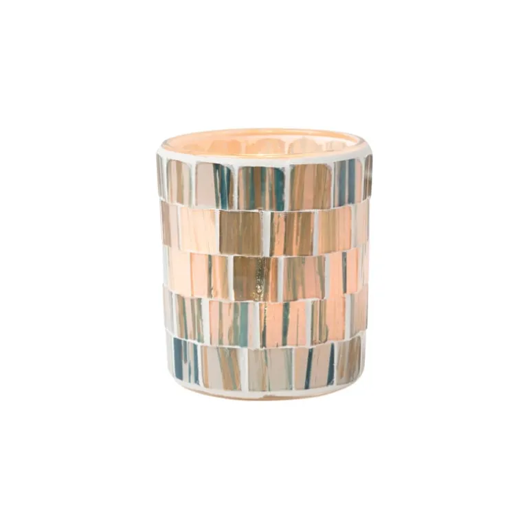 Waxinelichthouder Mozaïek - blauw - ø7.3x8.5 cm