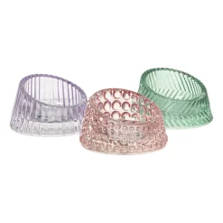 Waxinelichthouder open rond - paars - ø7.5x4.3 cm