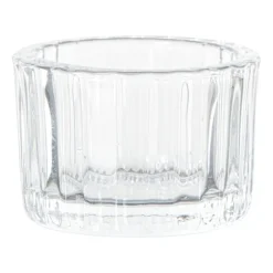 Waxinelichthouder ribbel - transparant - ø5.5x3.7 cm