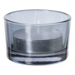 Waxinelichthouder smoked - zwart - ø5x3.2 cm