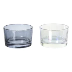 Waxinelichthouder smoked - zwart - ø5x3.2 cm