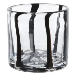 Waxinelichthouder streep - zwart - ø10x10 cm