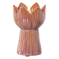 Waxinelichthouder tulp klein - roze - ø8x12 cm