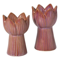 Waxinelichthouder tulp klein - roze - ø8x12 cm