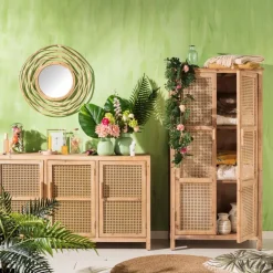 Webbing dressoir Bandung - naturel - 72x120x40 cm