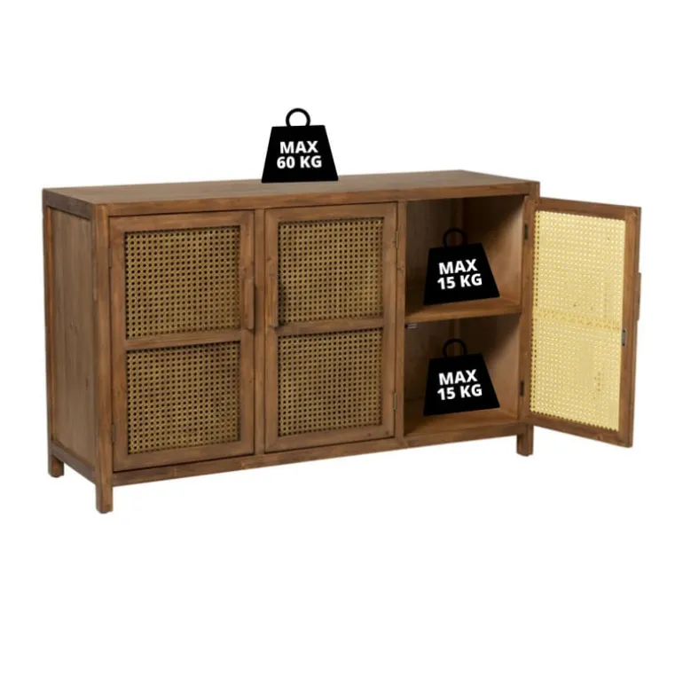 Webbing dressoir Bandung - bruin - 72x120x40 cm