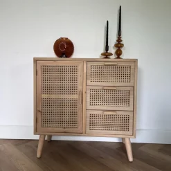 Webbing Java kast met 1 deur en 3 laden - 75x74.5x35 cm