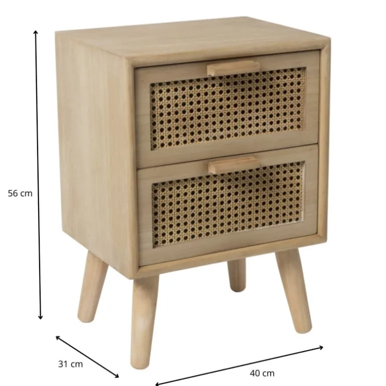 Webbing Java kast met 2 laden - 56x40x31 cm