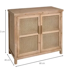 Webbing kast Bandung - naturel - 72x80.5x39 cm