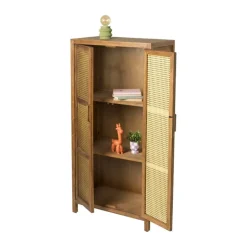 Webbing kast Bandung hoog - bruin - 140x70x40 cm