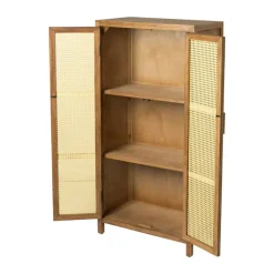 Webbing kast Bandung hoog - bruin - 140x70x40 cm