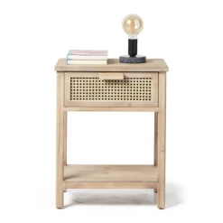 Webbing nachtkastje Bandung - naturel - 48x36x60.5 cm