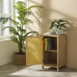 Webbing nachtkastje Bandung - naturel - 80.5x45x40.5 cm